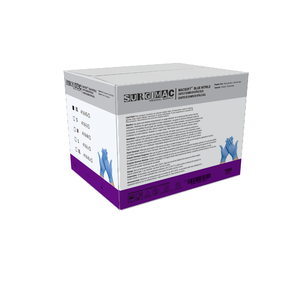 Nitrile Exam Gloves MacSoft by SurgiMac | Blue | Chemo Tested | 100 Count