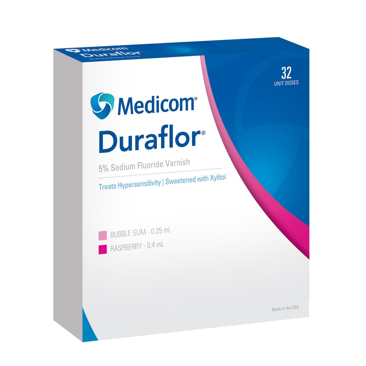 Medicom | Sodium Fluoride Varnish, Bubble Gum, 0.25mL Unit Dose, 32/Bx | 1011-BG32
