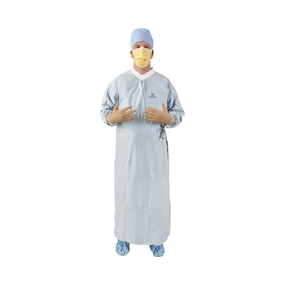 O&M Halyard Inc | Surgical Gown with Towel Aero Chrome Silver Sterile AAMI Level 4 Disposable | 44673
