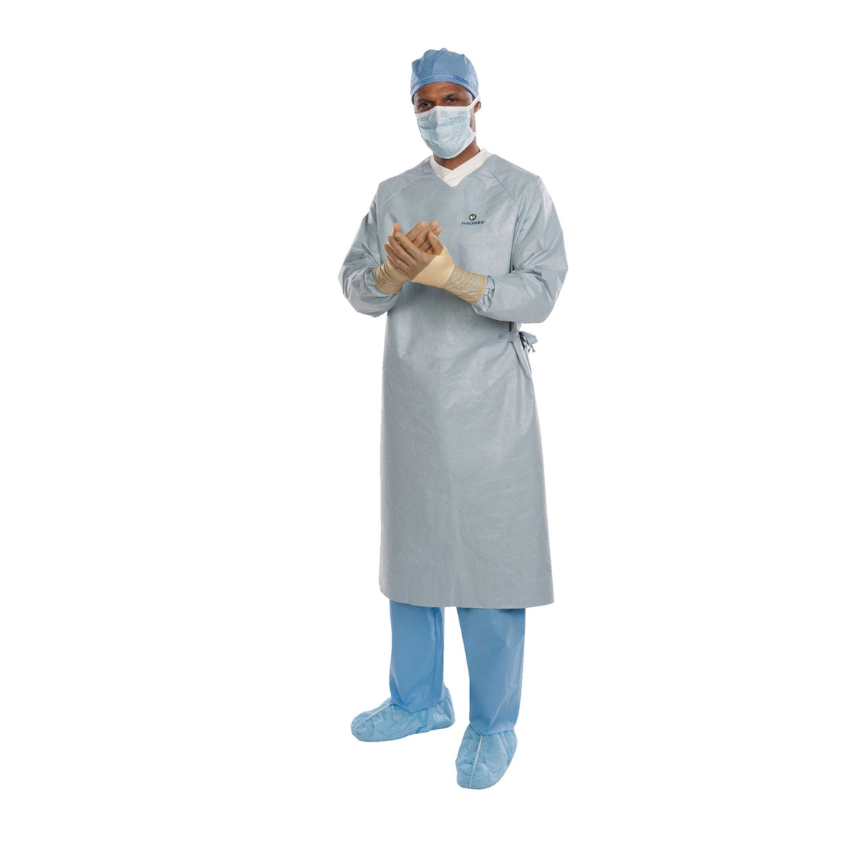 O&M Halyard Inc | Surgical Gown with Towel Aero Chrome Silver Sterile AAMI Level 4 Disposable | 44679