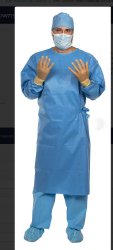 O&M Halyard Inc | Non-Reinforced Surgical Gown with Towel Spectrum Blue Sterile AAMI Level 3 Disposable | 46869