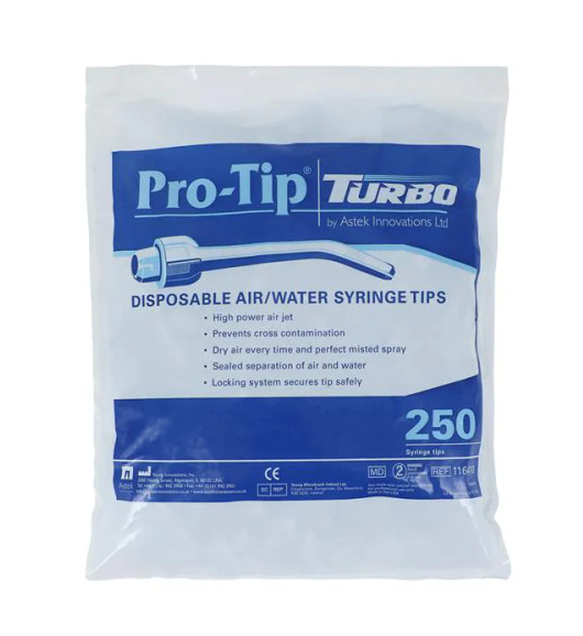 Turbo Air/ Water Syringe Tips, 250/bg 116410