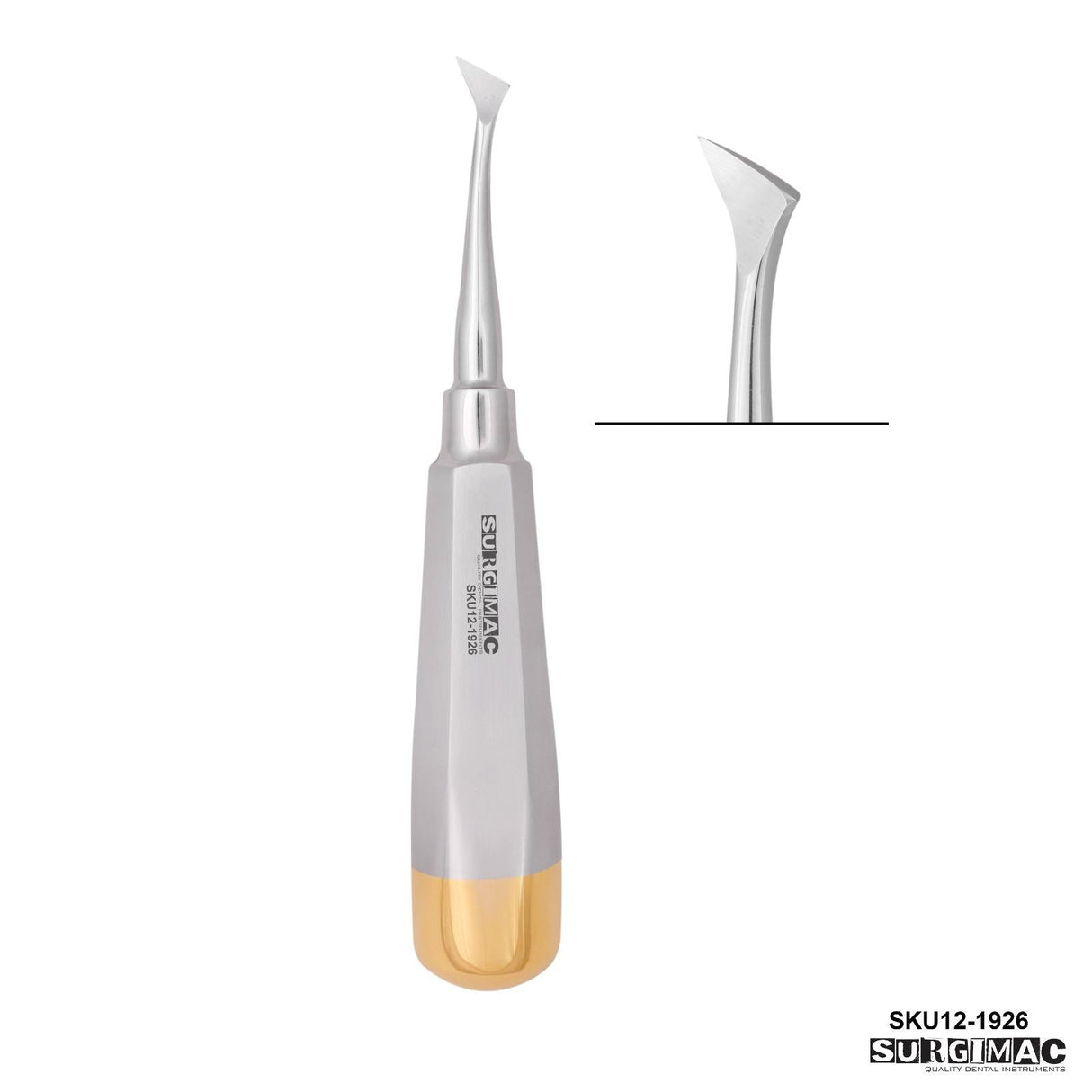 SurgiMac | SurgiMac #26 Medium Cryer Elevator, Right - Gold Tips, Stainless Steel, Air Series, 1/Pk | 12-1926