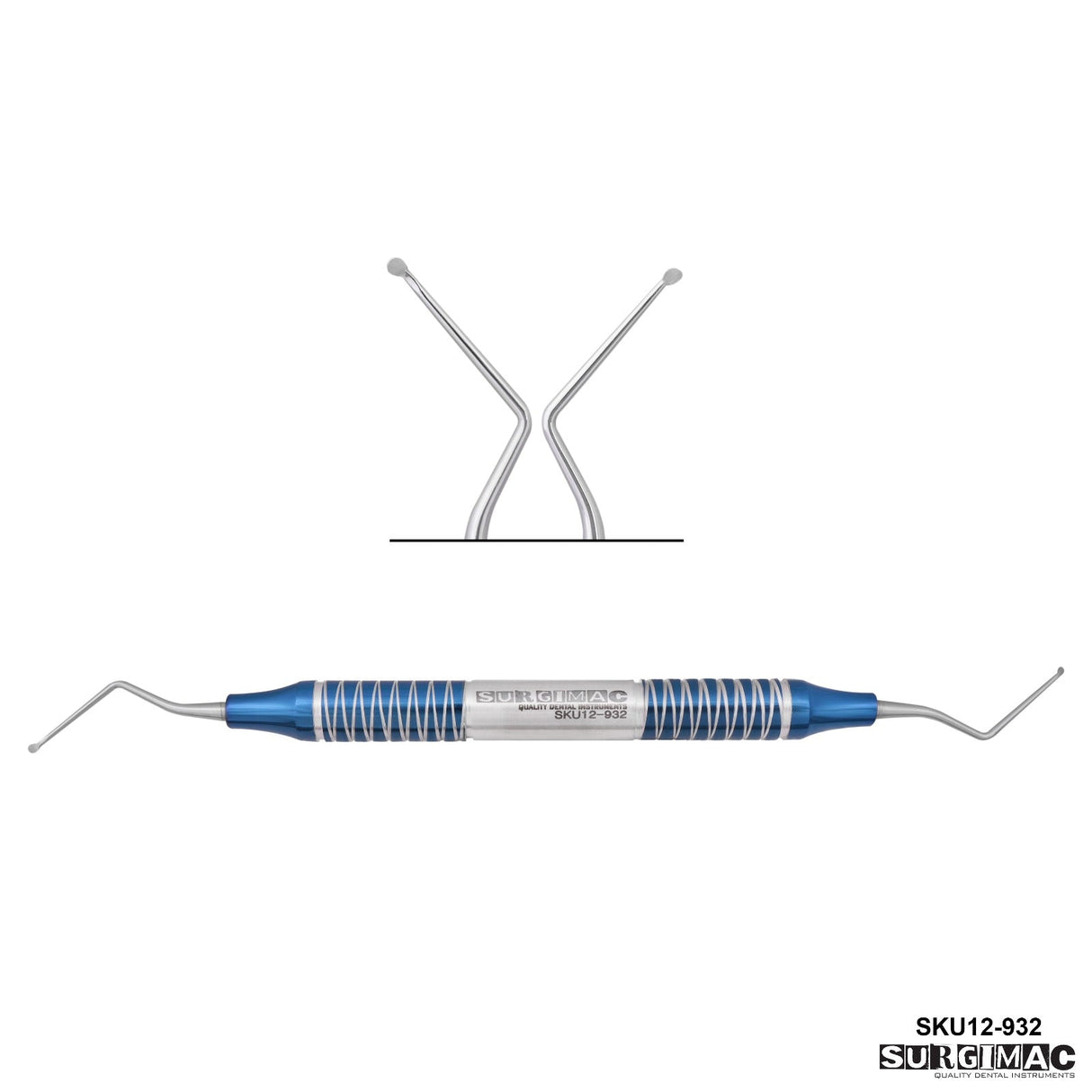 SurgiMac | SurgiMac #32L Excavator, Double Ended, Blue, Stainless Steel, Air Series, 1/Pk | 12-932