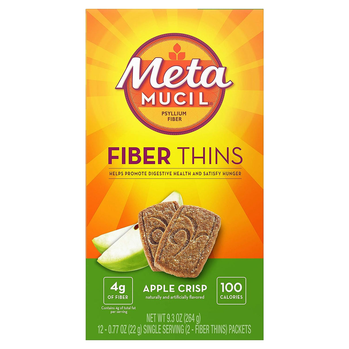 Procter & Gamble | Metamucil Psyllium Fiber, Wafer, Apple Crisp, 12/bx, 4bx/cs | 3700018327