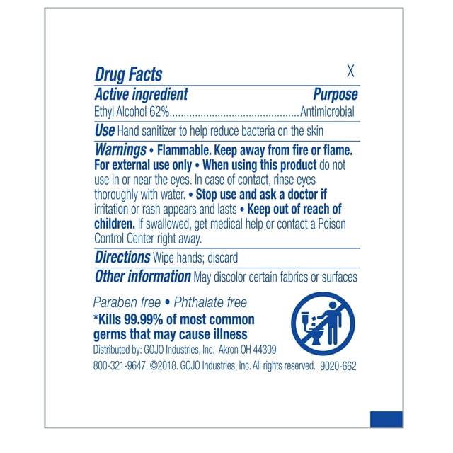 GOJO | Purell Hand Sanitizing Wipes Alcohol Formula | 9022-10-Bx