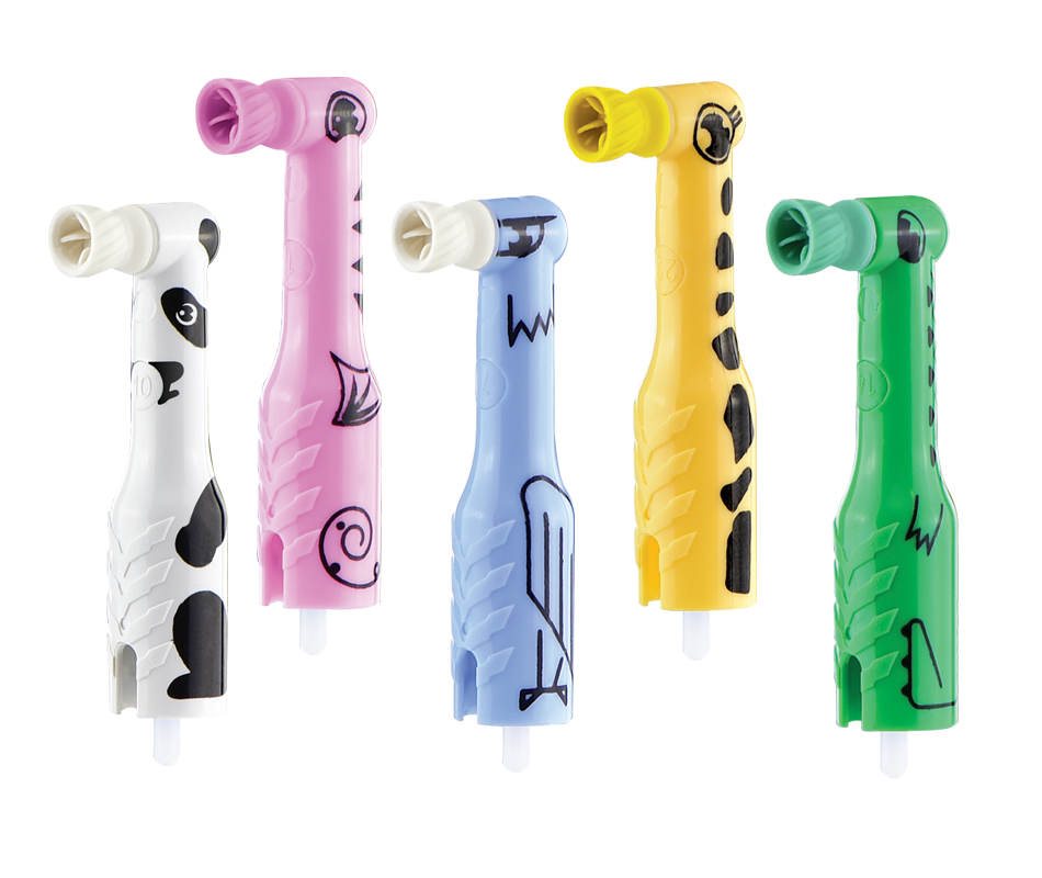 Pac-Dent | FUNimal Pedo disposable prophy angles, regular soft cup assorted, 100/box | 167-100R