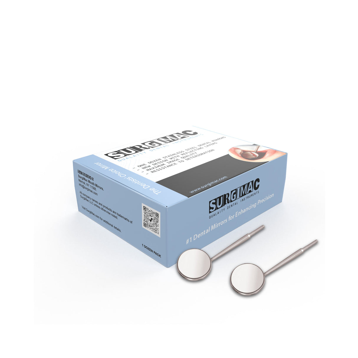 SurgiMac | Dental Mirrors: Front Surface Cone Socket Dental Diagnostic Mirrors by SurgiMac | MIR03-CS-N