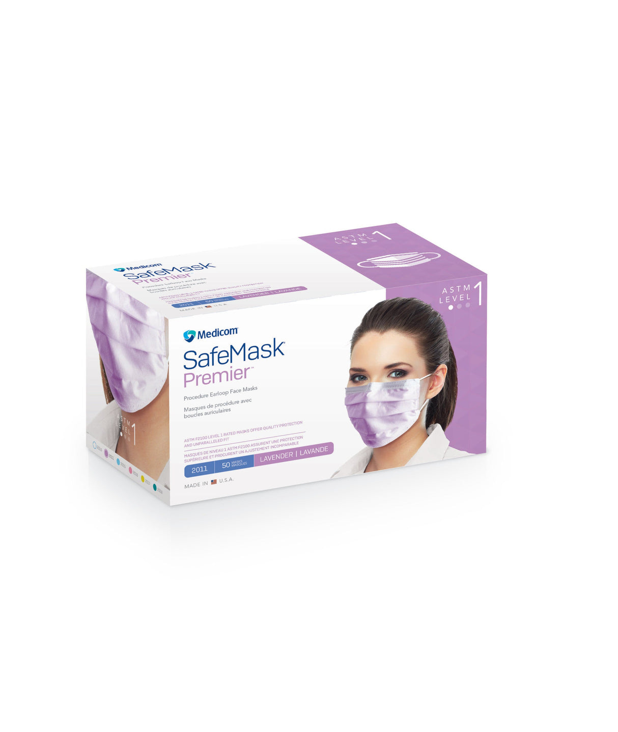 Medicom | SafeMask Earloop Mask, Astm Level 1, 50/Bx,10 Bx/Cs | 2011-M
