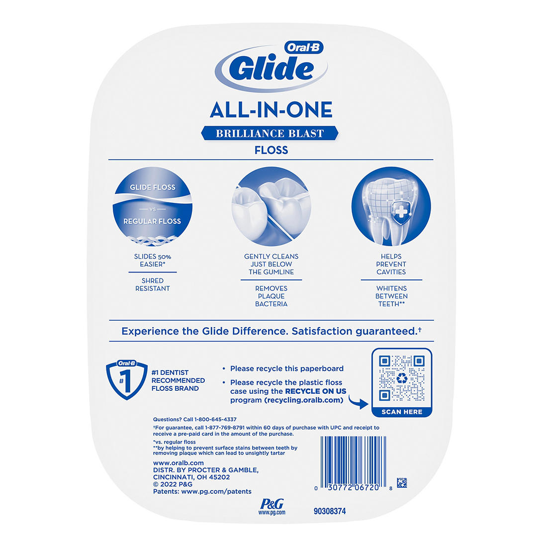 Procter & Gamble | Oral-B Glide Dental Floss All-in-One Brilliance Blast, 6 pk. | 296066