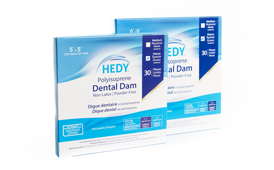 Medicom | Polyisoprene Dental Dam, 6" x 6", Medium Gauge, Blue, Latex-Free, Powder-Free 30/Bx, 1Bx/Ea | 320DNB-6M