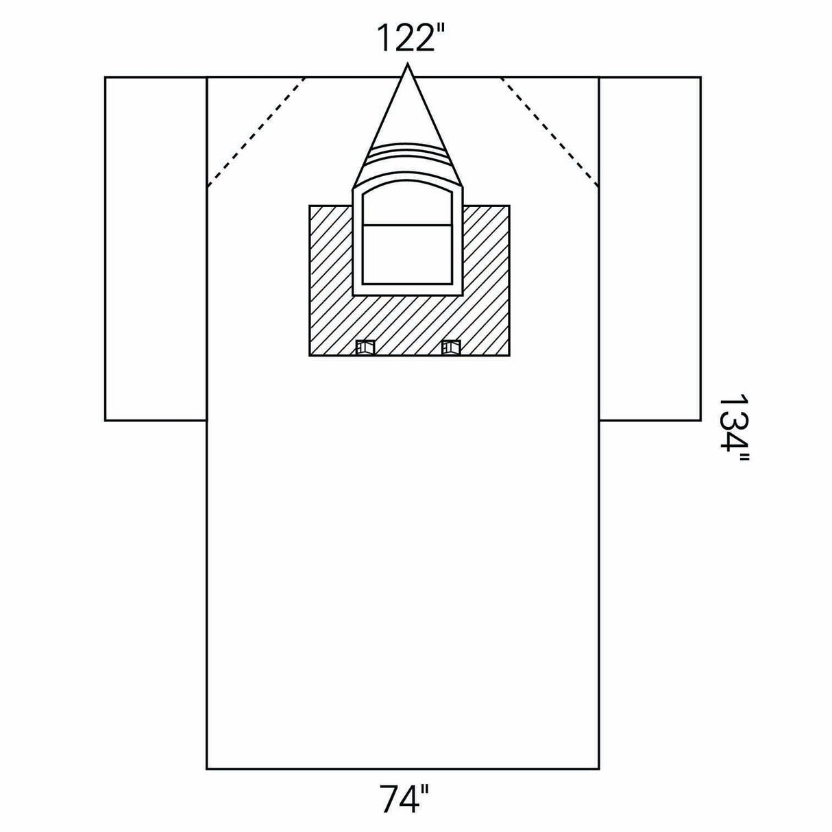 O&M Halyard Inc | Neurology Drape Craniotomy Drape 122 W X 74W X 134 L Inch Sterile | 89062