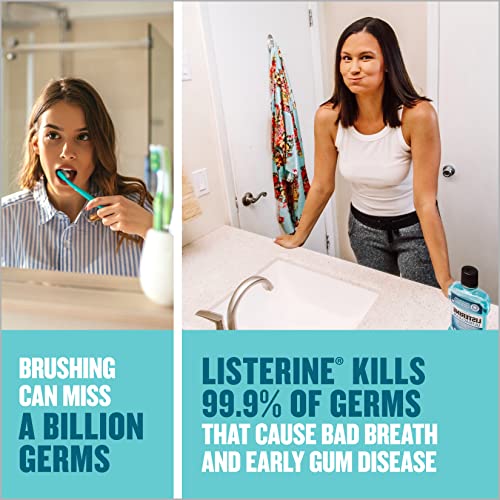 LISTERINE | Listerine Cool Mint Antiseptic Mouthwash, Bad Breath & Plaque Oral Care, 500 mL | 20506-1.1