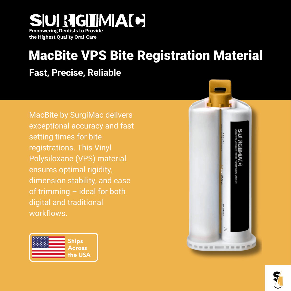 MacBite VPS Bite Registration Material Fast Set 50ml – Orange 12178-1