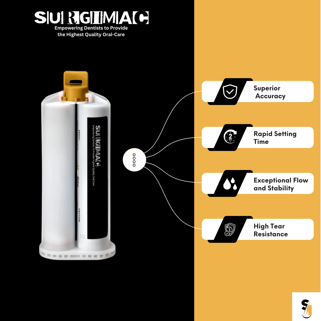 MacBite VPS Bite Registration Material Fast Set 50ml – Orange 12178-1