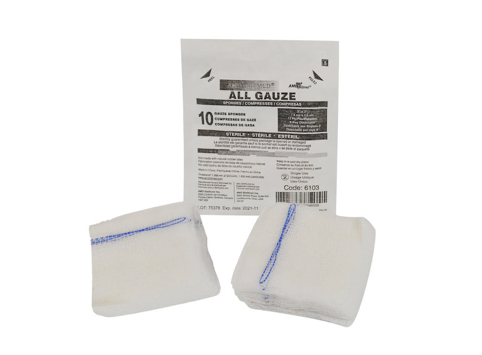 Medicom | Gauze Sponge, 3" x 3", 12-Ply, Non-Sterile, XR, 200/sl, 10 sl/cs | 6003