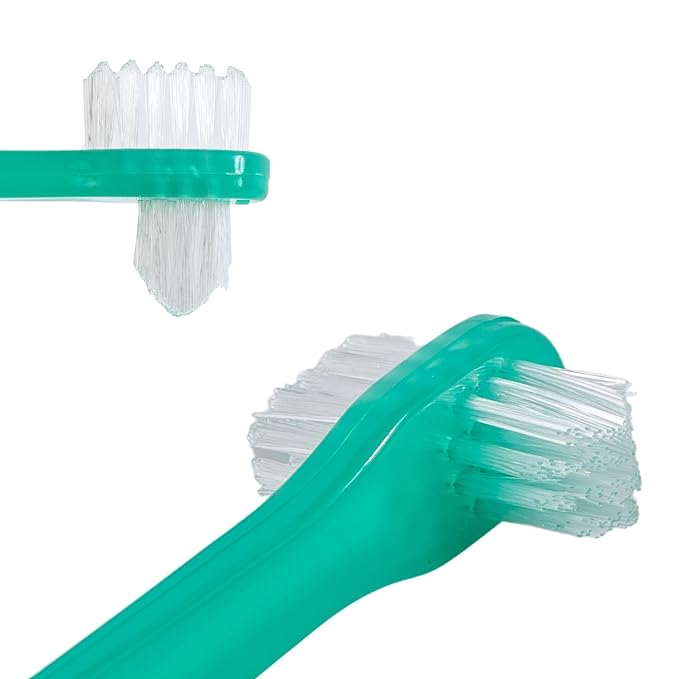 SurgiMac | Denture Brush 2-Sided Bristle Green | 16-TBDEN