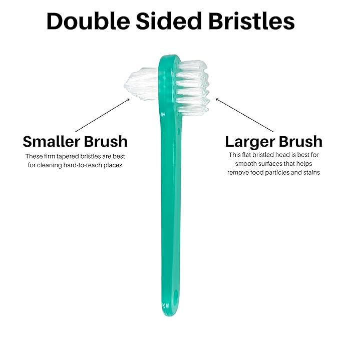 SurgiMac | Denture Brush 2-Sided Bristle Green | 16-TBDEN