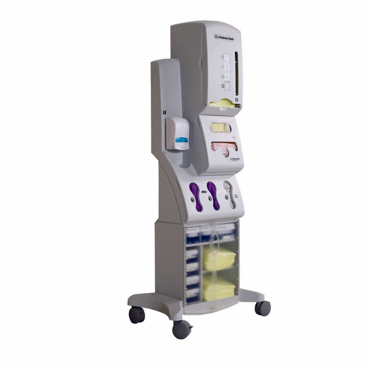 O&M Halyard Inc | PPE Dispenser Rolling Stand White 19.6 X 17.3 X 50-1/2 Inch Powder-Coated Steel | 29902-1