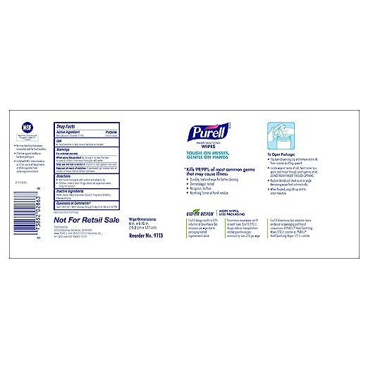 GOJO | Alcohol-free PURELL Hand Sanitizing Wipes | 9113-06-1