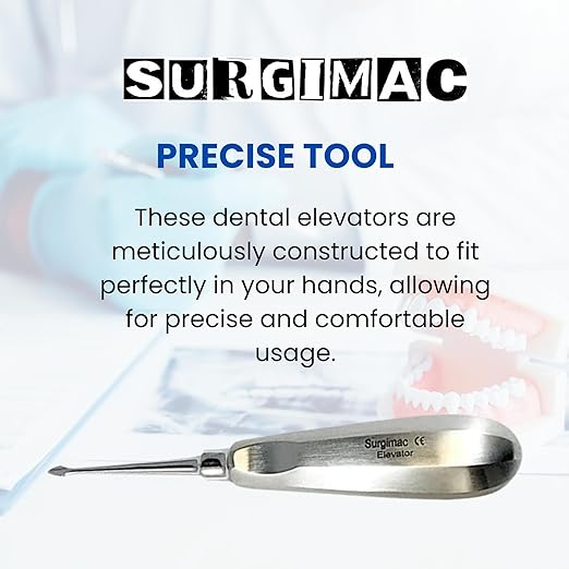 SurgiMac | Dental Elevator #60, Spade Root Extracting Elevator with Concave Tip, Stainless Steel | 12-1901s