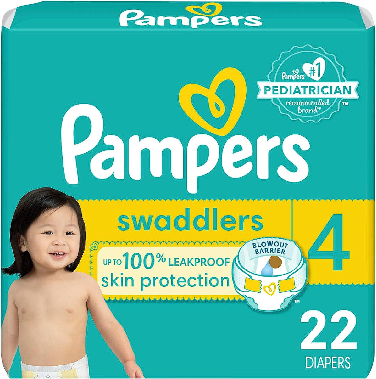 Procter & Gamble | Diapers, Pampers Swaddlers, Size 4, 22/pk, 4pk/cs | 3700074958