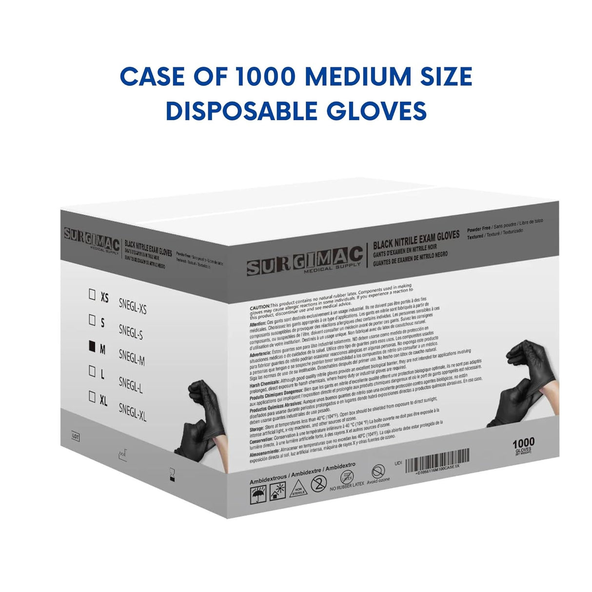SurgiMac | Nitrile Exam Gloves MacSoft by SurgiMac | Black | Chemo Tested | 100 Count | 8115-XS