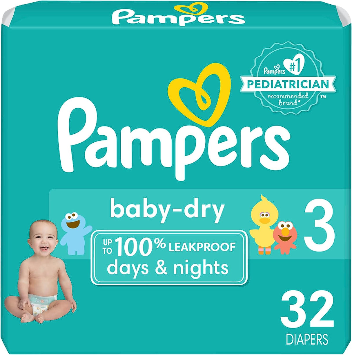 Procter & Gamble | Pampers Baby Dry Diapers, Size 3, 32/pk, 4pk/cs | 3700097077