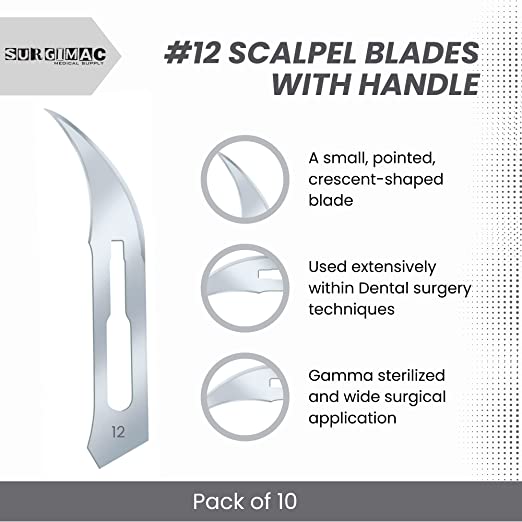 SurgiMac | Surgical Scalpel Blade, Plastic Handle, ProCut, Sterile, Stainless Steel, Box of 10 | 10-4110-P