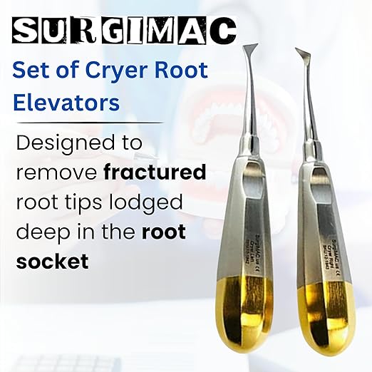 SurgiMac | Cryer #44 and #45 Root Elevators, Set of Left & Right with Smooth by SurgiMac | 12-1943 and 12-1944