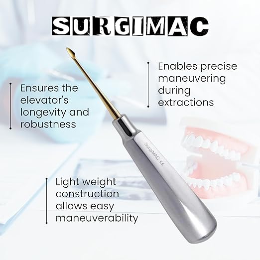 SurgiMac | SurgiMac Spade Elevator - Gold Tips, Stainless Steel, Air Series, 1/Pk | 12-1901