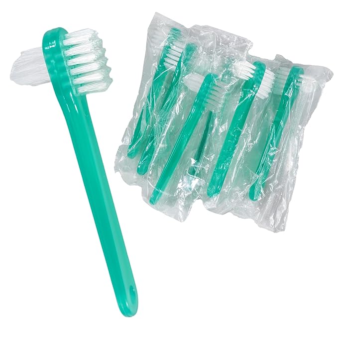 SurgiMac | Denture Brush 2-Sided Bristle Green | 16-TBDEN