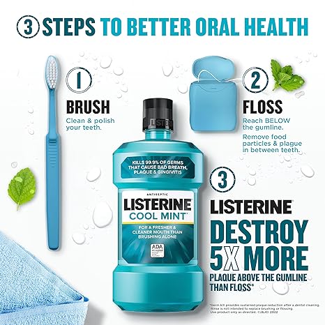 J & J Sales | Listerine Cool Mint - J&J Consumer Products - 1.5 Ltr 6/Ca | 370-42755