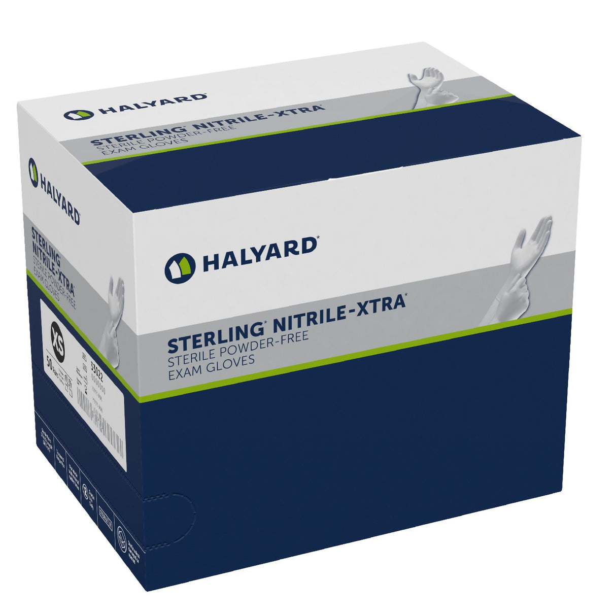 O&M Halyard Inc | Exam Glove STERLING-XTRA® Sterile Pair Nitrile Extended Cuff Length Textured Fingertips Gray Not Rated | 33022