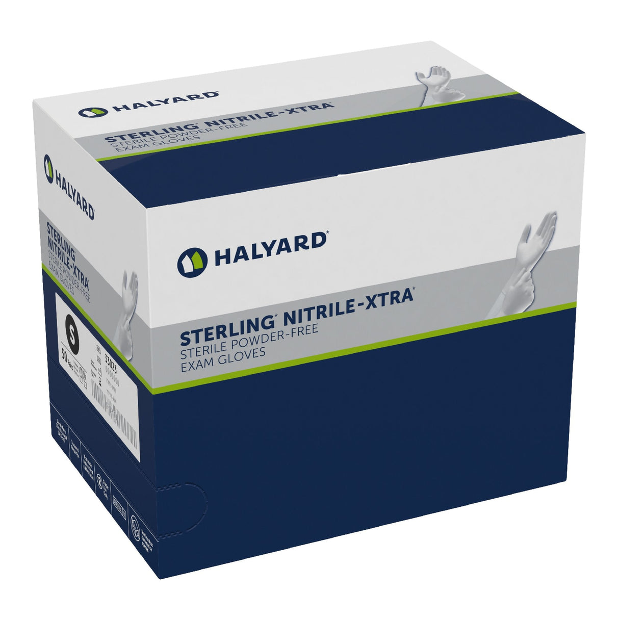 O&M Halyard Inc | Exam Glove STERLING-XTRA® Sterile Pair Nitrile Extended Cuff Length Textured Fingertips Gray Not Rated | 33023
