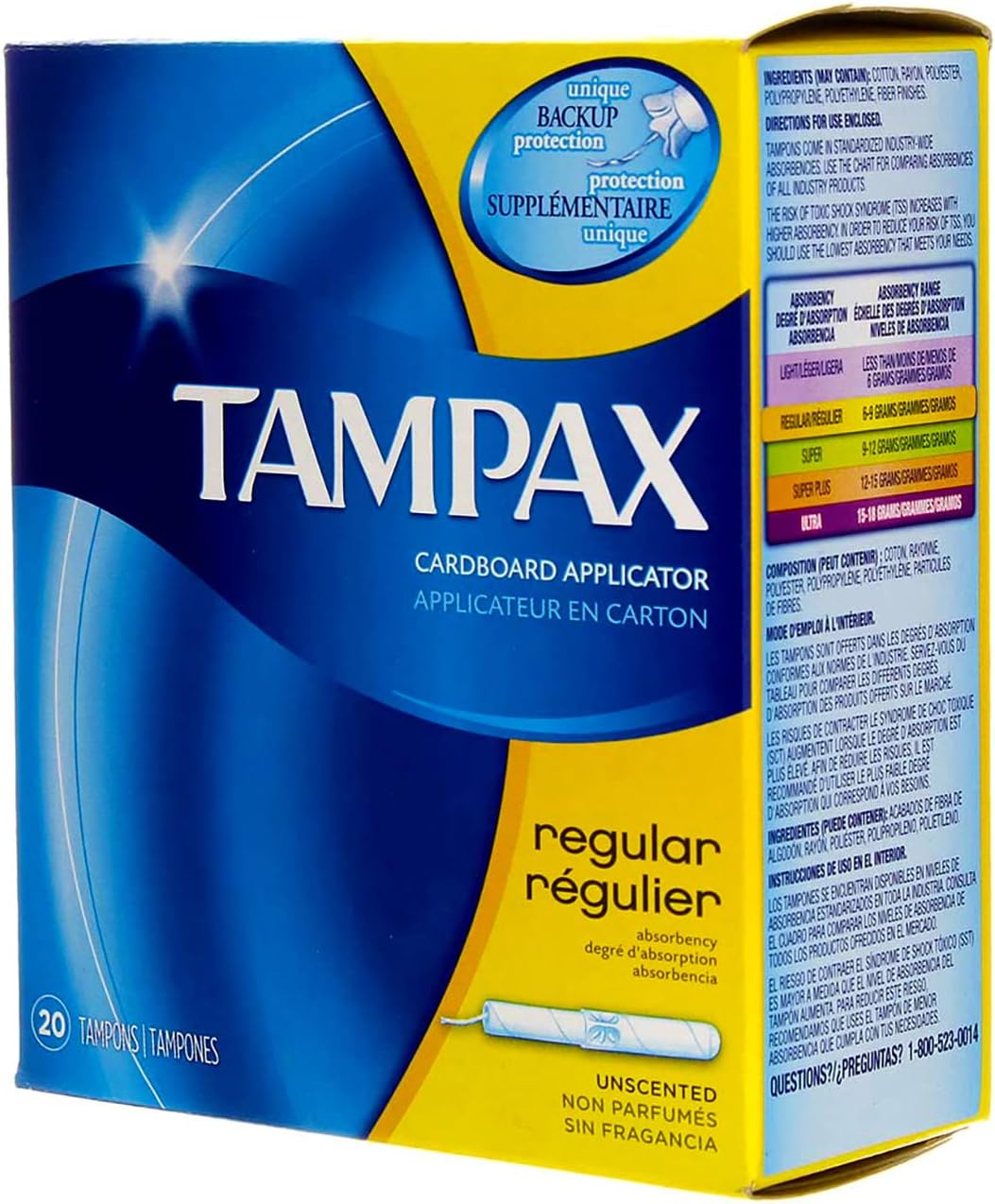 Procter & Gamble | Tampax Tampons, Regular, 20/bx, 24bx/cs | 7301028012