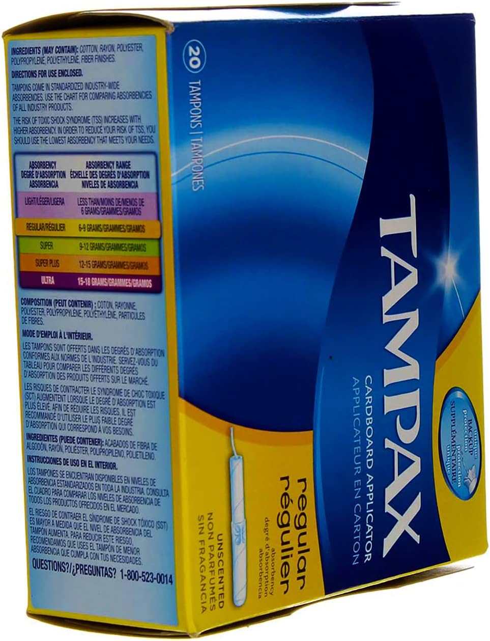 Procter & Gamble | Tampax Tampons, Regular, 20/bx, 24bx/cs | 7301028012
