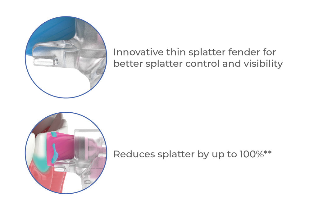 Pac-Dent | AntiSplatr disposable prophy angle, Firm cup, Blue | LSFAF-100