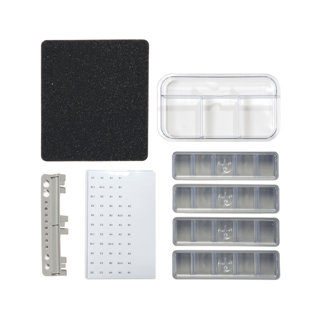 Zirc Dental Products | Capsule Composite Organizer Kit: tub liner, 4 - long tub cups with covers | 20Z479