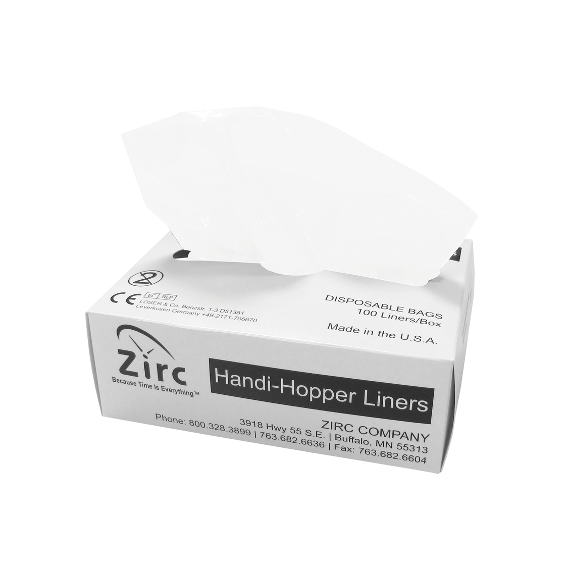 Zirc Dental Products | Handi-Hopper Liners - Clear, 7" x 10" x 3" gusset, 100 per box | 20Z410