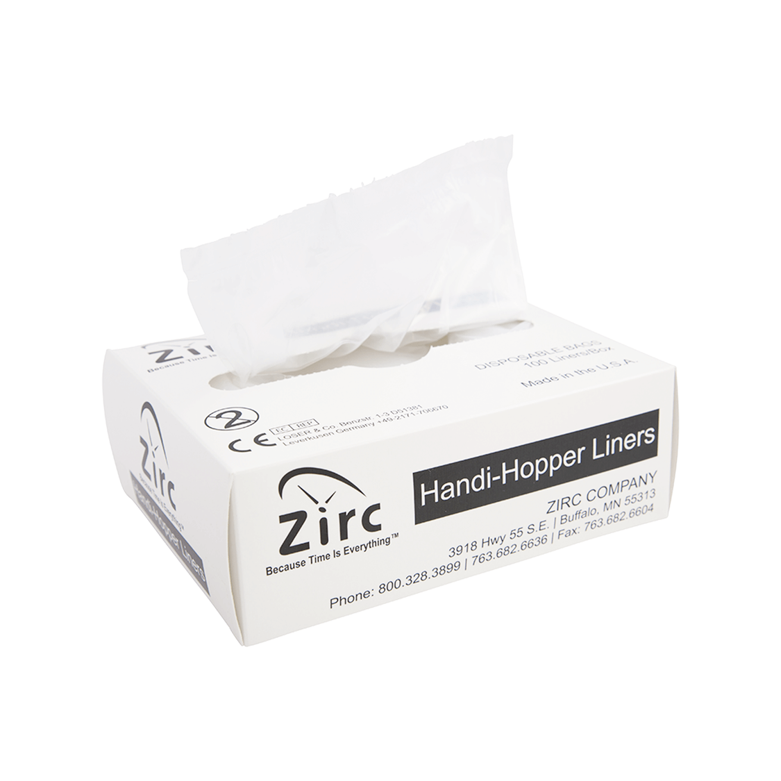 Zirc Dental Products | Handi-Hopper Liners - Clear, 7" x 10" x 3" gusset, 100 per box | 20Z410