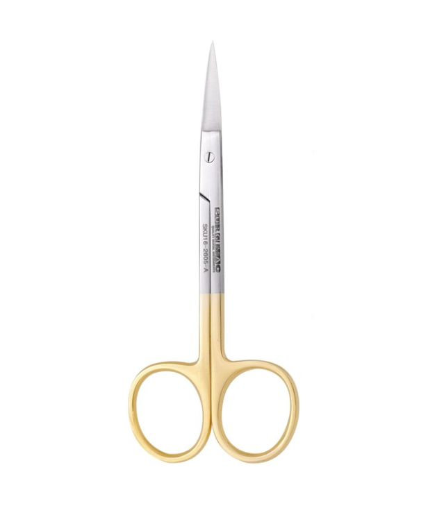 SurgiMac | SurgiMac Iris Scissors Straight with Tungsten Carbide Tips, Gold Handles, Stainless Steel, Air Series, 1/Pk | MS-001
