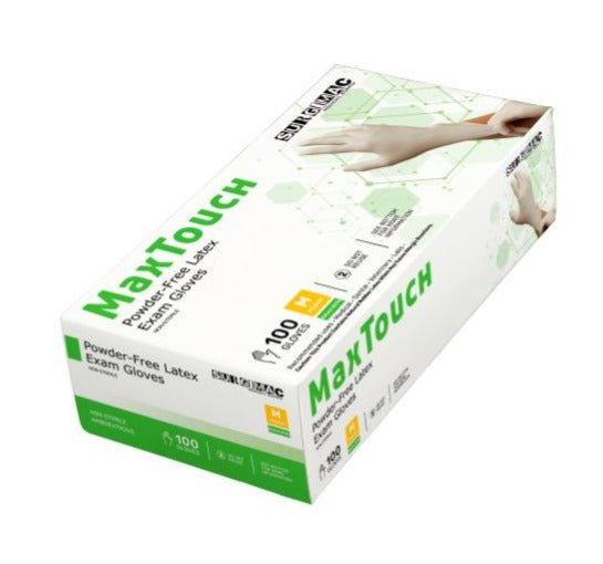 SurgiMac | Latex Exam Gloves, MacTouch by SurgiMac | 100 Count | 7115-XS
