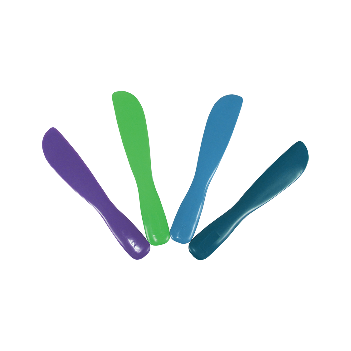 Zirc Dental Products | Mighty Mixer Assorted color 4/pk, Plastic Spatula with a Broad, Medium Flex | 50Z501ASTD