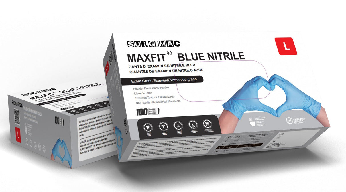 Nitrile Exam Gloves MacFit by SurgiMac | Blue | 300 Count