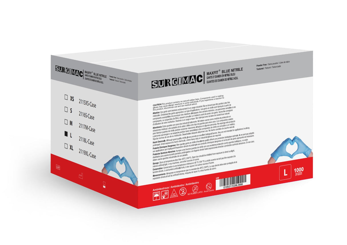 Nitrile Exam Gloves MacFit by SurgiMac | Blue | 300 Count
