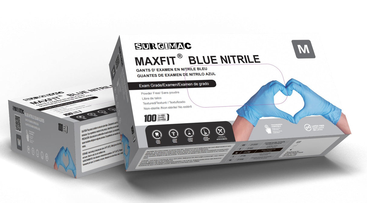 Nitrile Exam Gloves MacFit by SurgiMac | Blue | 300 Count