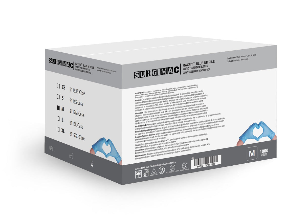 Nitrile Exam Gloves MacFit by SurgiMac | Blue | 300 Count