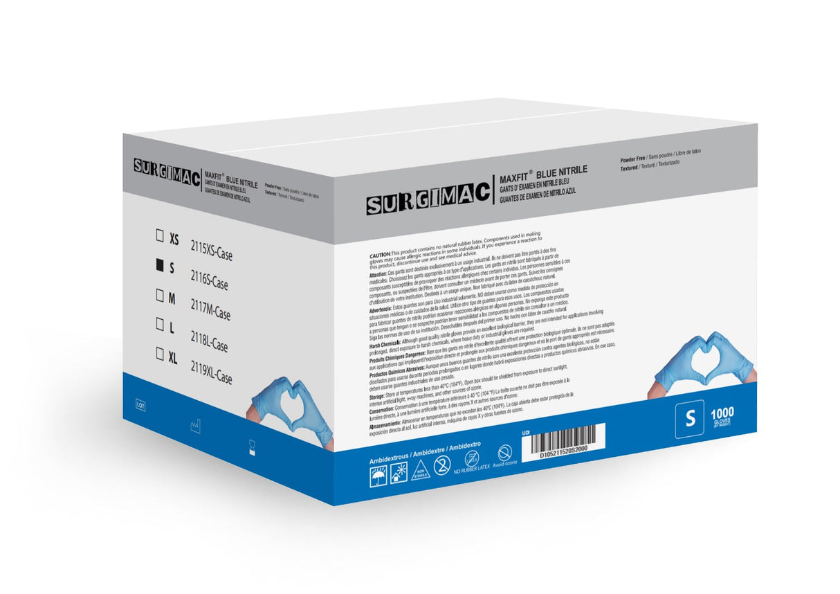 Nitrile Exam Gloves MacFit by SurgiMac | Blue | 300 Count