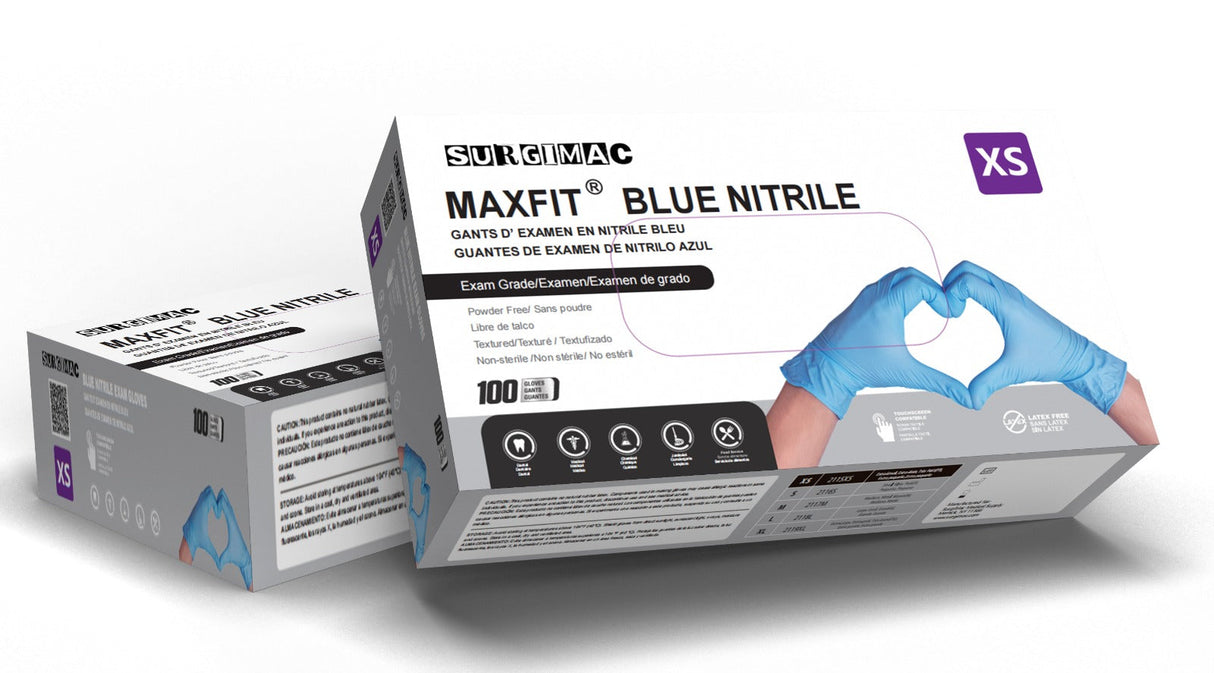 Nitrile Exam Gloves MacFit by SurgiMac | Blue | 300 Count
